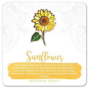 Sunflower Enamel Pin - Gold Plated Nature &‎ Flower Jewelry - Floral Brooch